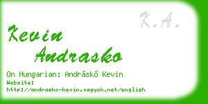 kevin andrasko business card